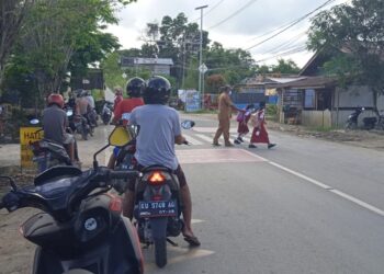 Perlu Peningkatan Zona Selamat Sekolah (ZOSS), SDN 020 Jelarai Rawan Kecelakaan.