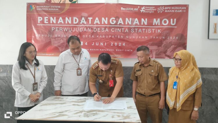 Teken MoU dengan BPS Nunukan, Wujudkan Desa Cantik