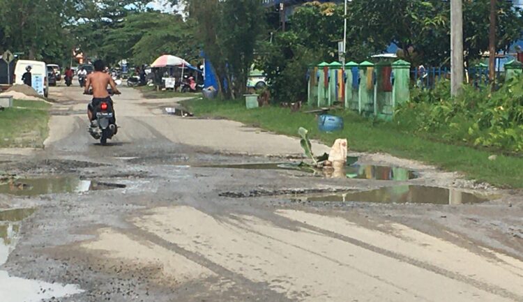 Lubang Besar di Jalan Semangka, Protes Warga dengan Tanam Pohon