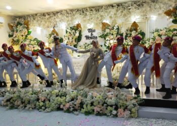 Resepsi Pernikahan Bernuansa Marinir TNI AL di Hotel Diamond Tarakan