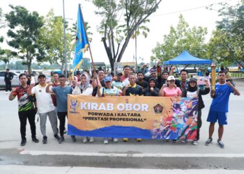 Kirab Obor Diterima Bupati Syarwani, Kontingen Bulungan Siap Ramaikan Porwada I Kaltara