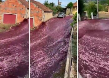 Potret banjir amer di Portugal (Foto: Tribunnews)