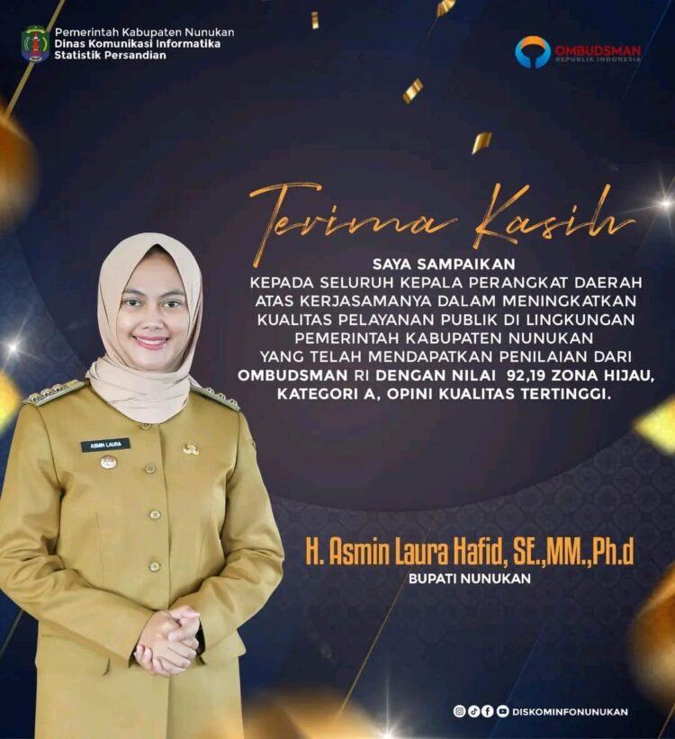 Selamat! Pelayanan Publik Nunukan Raih Kategori A