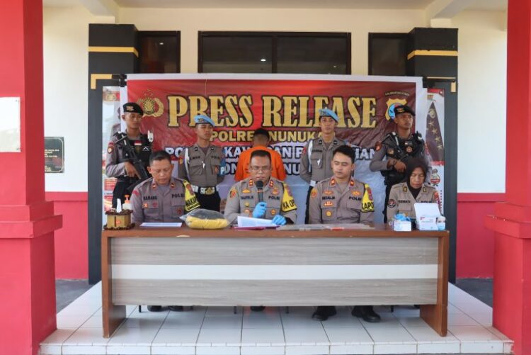 Polres Nunukan merilis kasus pembunuhan terhadao waria (Foto : Humas Polres Nunukan)