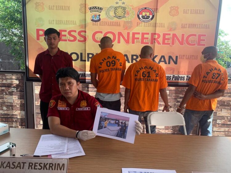 Tiga pelaku saat diamankan Polres Tarakan