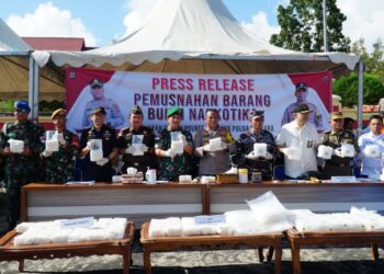 86,4 Kg Sabu Dimusnahkan Polres Nunukan, Hasil Pengungkapan Selama Januari hingga Maret