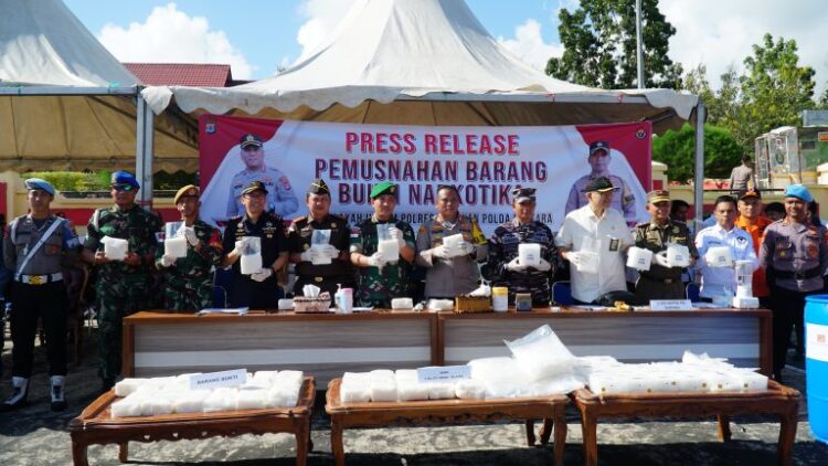 86,4 Kg Sabu Dimusnahkan Polres Nunukan, Hasil Pengungkapan Selama Januari hingga Maret