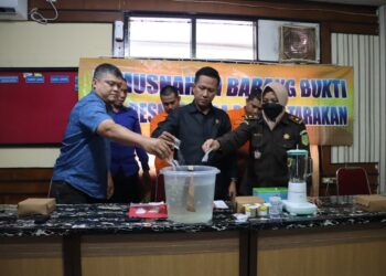 Awal Tahun, Polres Tarakan Musnahkan 68 Gram Sabu dan 126 Butir Ekstasi