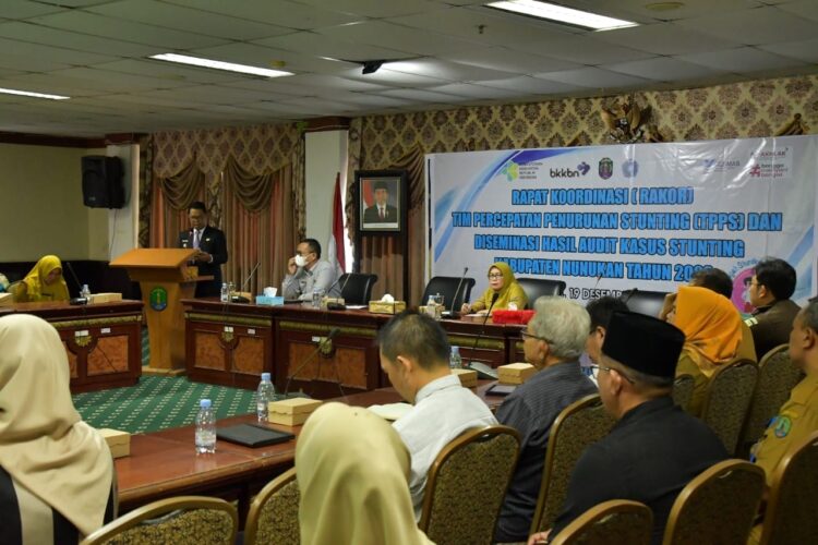 Rapat Koordinasi (Rakor) Tim Percepatan Penurunan Stunting dan Diseminasi Hasil Audit Kasus Stunting Kabupaten Nunukan Tahun 2023 (FOTO : Humas Pemkab Nunukan)