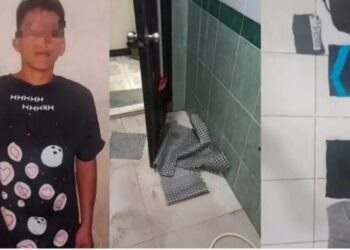 Tampang pelaku yang diduga melakukan pemerkosaan