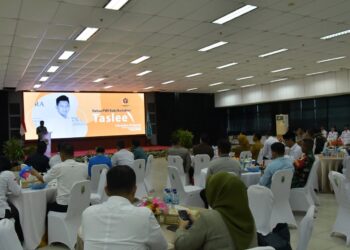 Ketua PWI Nunukan Taslee saat menyampaikan sambutan