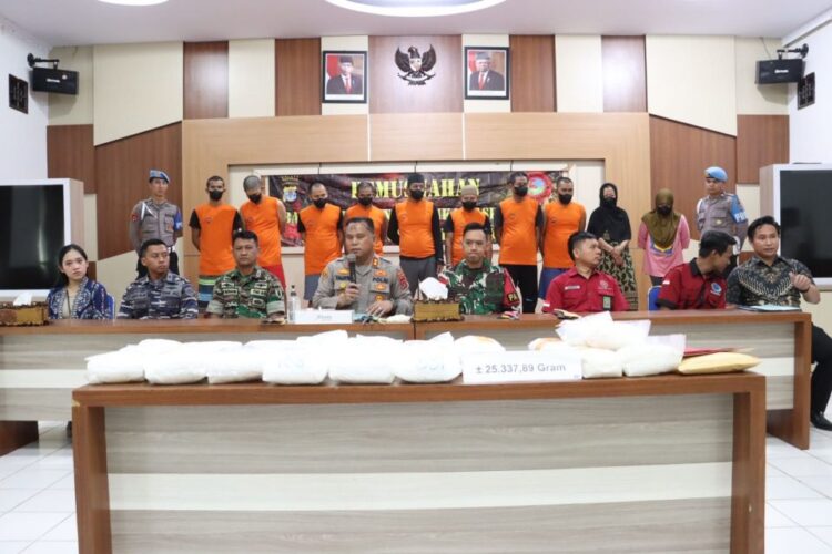 Polres Nunukan Musnahkan 25,3 Kg Sabu dengan Cara Dibuang ke Kloset