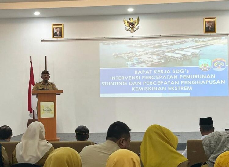 Wakil Wali Kota Tarakan, Effendhi Djuprianto saat membuka Rapat Kerja SDG’s dalam rangka percepatan penurunan stunting (Foto : Humas Pemkot Tarakan)